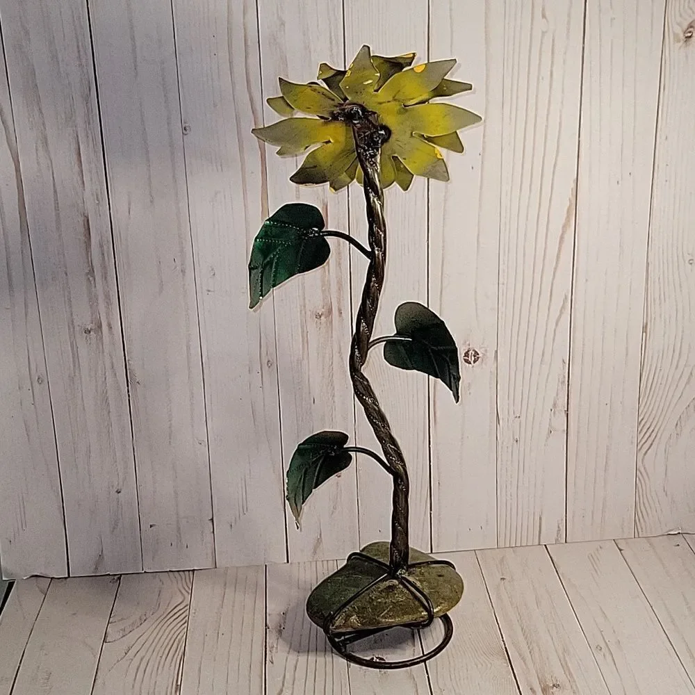 Sunflower Tole Metal Flower Shabby Chic Farmhouse Decor